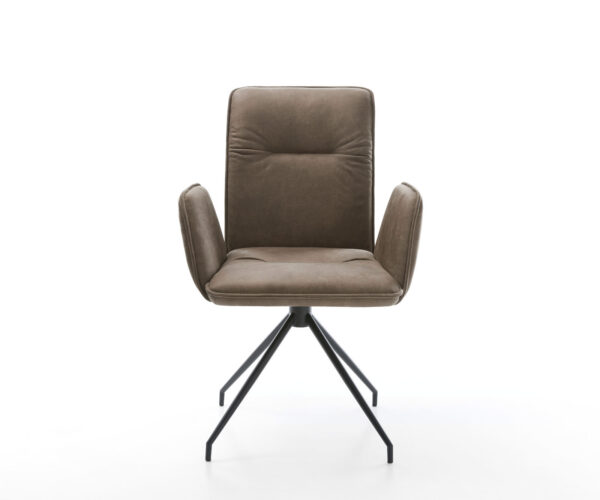 Otočná židle Vinja-Flex taupe vintage křížová podnož zúžená černá - Image 2