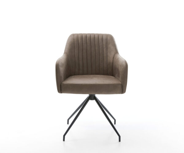 Otočná židle Greg-Flex taupe vintage křížová podnož zúžená černá - Image 2