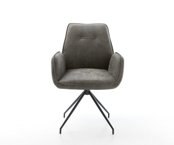 Otočná židle Zoa-Flex šedá vintage křížová podnož zúžená černá - Image 2