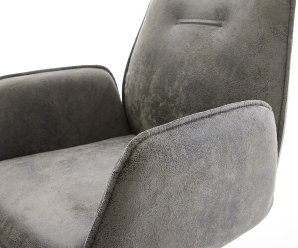 Otočná židle Zoa-Flex šedá vintage křížová podnož zúžená černá - Image 4