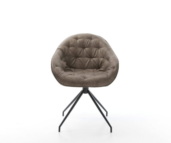 Otočná židle Gaio-Flex taupe vintage křížová podnož zúžená černá - Image 2