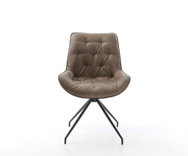 Otočná židle Taimi-Flex taupe vintage křížová podnož zúžená černá - Image 2
