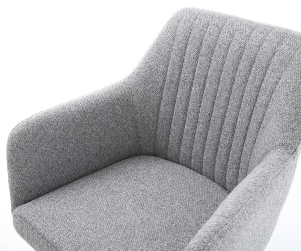 Jídelní židle Greg-Flex světle šedá strukturovaná tkanina konzolová podnož plochá černá - Image 4