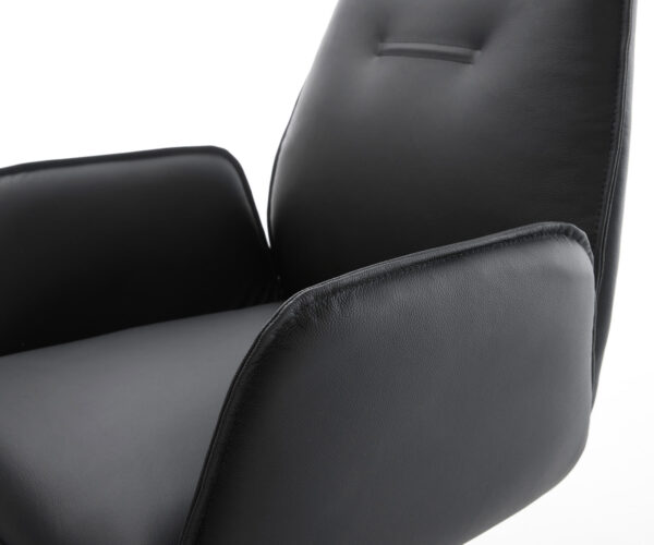 Otočná židle Zoa-Flex černá pravá kůže křížová podnož zúžená černá - Image 4
