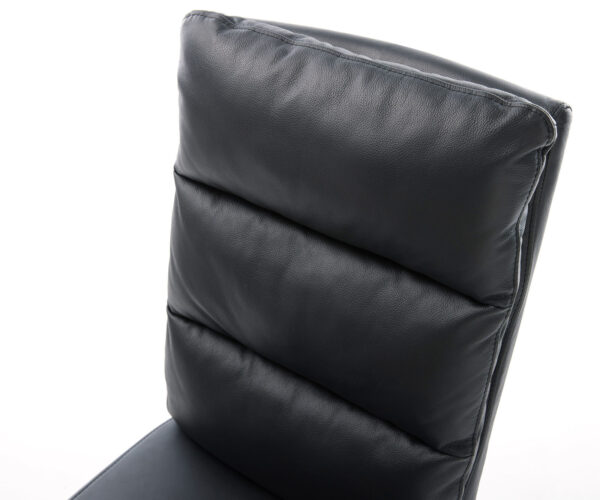 Jídelní židle Pela-Flex černá pravá kůže konzolová podnož kulatá černá - Image 4