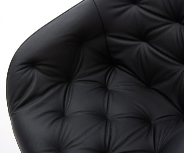 Jídelní židle Gaio-Flex černá pravá kůže zúžená podnož černá - Image 4