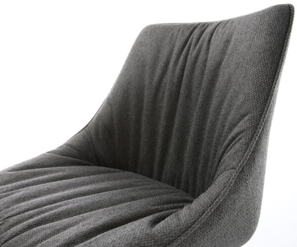 Jídelní židle Elda-Flex Texturovaná tkanina Antracit Rám z nerezové oceli s ližinami - Image 4
