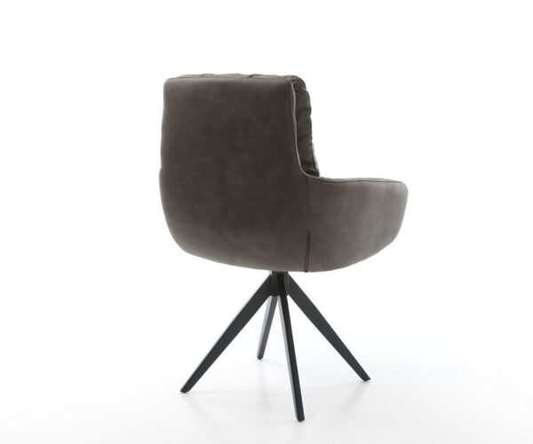 Otočná židle Abelia-Flex s područkami antracitová vintage křížová podnož hranatá černá - Image 5