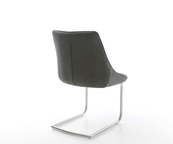 Houpací židle Elda-Flex Textured Fabric Anthracite Cantilever Round Stainless Steel - Image 5