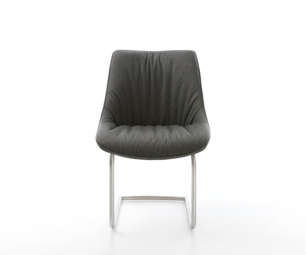 Houpací židle Elda-Flex Textured Fabric Anthracite Cantilever Round Stainless Steel - Image 2