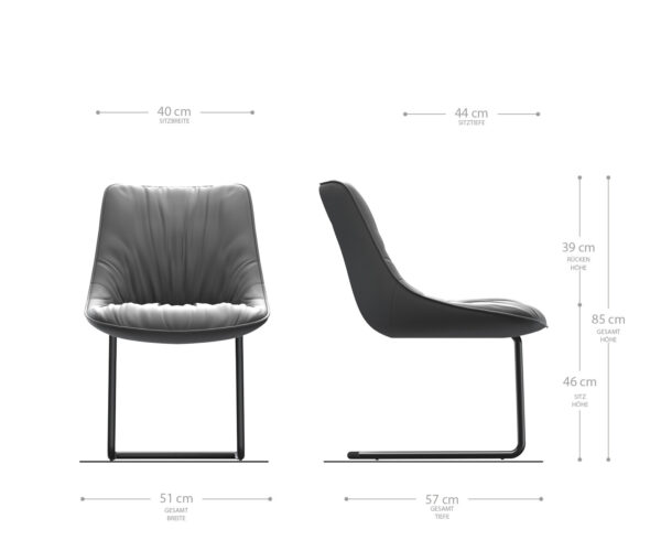 Houpací židle Elda-Flex Textured Fabric Anthracite Cantilever Round Black - Image 6