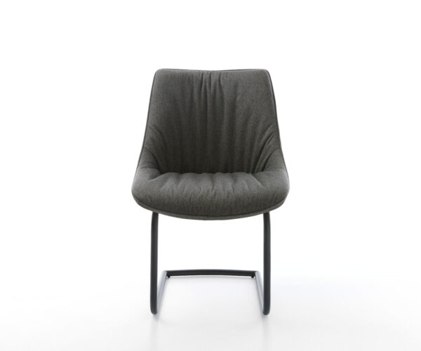 Houpací židle Elda-Flex Textured Fabric Anthracite Cantilever Round Black - Image 2