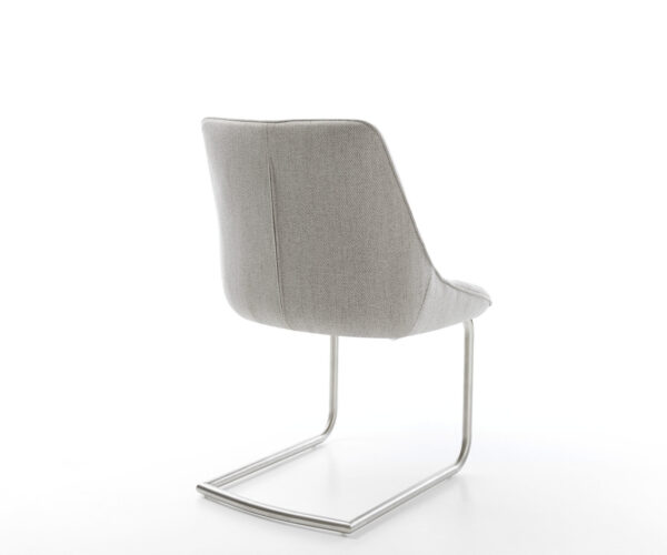 Houpací židle Elda-Flex Stripes Light Grey Cantilever Round z nerezové oceli - Image 5