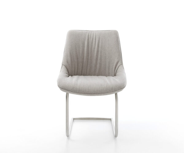 Houpací židle Elda-Flex Stripes Light Grey Cantilever Round z nerezové oceli - Image 2