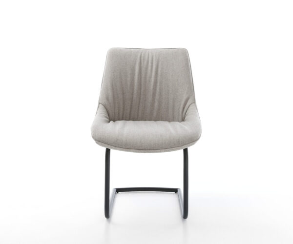 Otočná židle Elda-Flex Stripes Light Grey Cantilever Round Black - Image 2