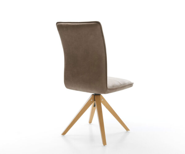 Otočná židle Maddy-Flex taupe vintage mikrovlákno dřevěná podnož hranatá - Image 5