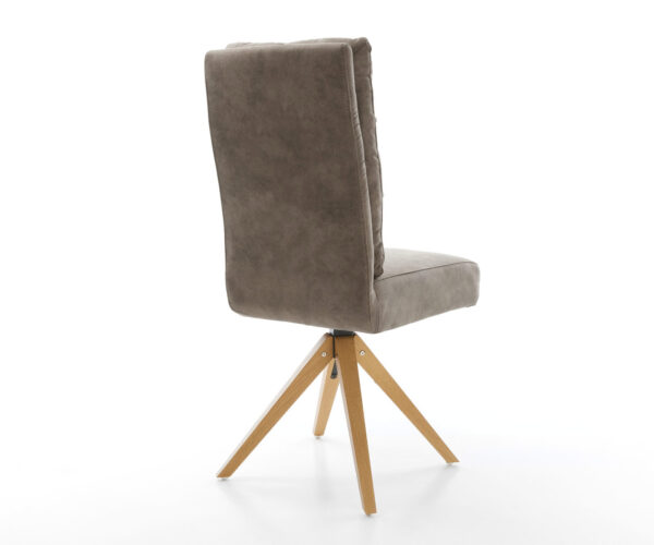 Otočná židle Pela-Flex taupe vintage mikrovlákno dřevěná podnož hranatá - Image 5
