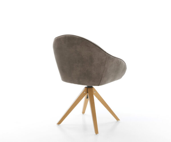 Otočná židle Gaio-Flex taupe vintage mikrovlákno dřevěná podnož hranatá - Image 5