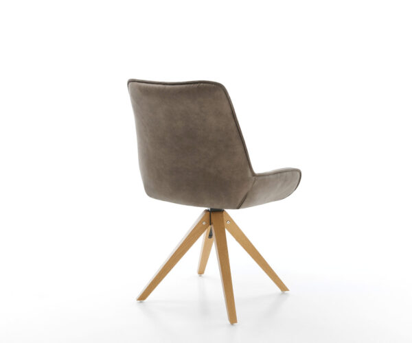 Otočná židle Taimi-Flex taupe vintage mikrovlákno dřevěná podnož hranatá - Image 5