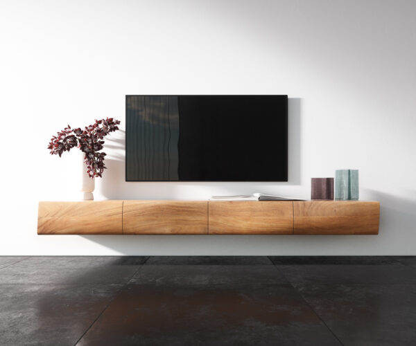TV stolek Nová 200 cm přírodní akácie 4 dvířka závěsné - Image 4