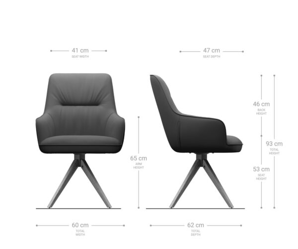 Jídelní židle Zelia-Flex dřevěná podnož hranatá strukturovaná tkanina světle šedá - Image 6