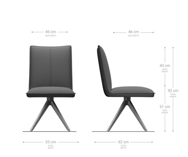 Jídelní židle Lelio-Flex dřevěná podnož hranatá mikrovlákno taupe vintage 180° - Image 6
