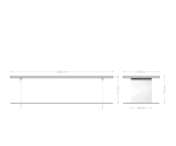 Jídelní stůl Edge 300x100 cm zaoblená přírodní dub švýcarská hrana - Image 7