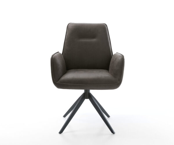 Jídelní židle Zoa-Flex antracitová vintage křížová podnož široká černá otočná o 360° - Image 2