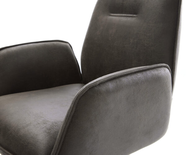 Jídelní židle Zoa-Flex antracitová vintage křížová podnož široká nerezová 360° otočná - Image 4