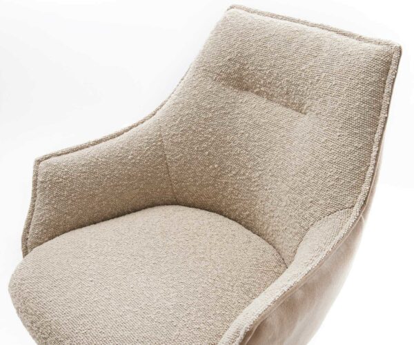 Barová židle Alja-Flex tenká podnož kovová černá smíšené materiály taupe taštičkové pružiny - Image 4