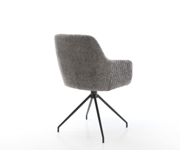 Jídelní židle Pejo-Flex bouclé šedá křížová podnož zúžená černá otočná o 180° - Image 5
