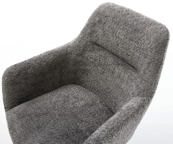 Jídelní židle Pejo-Flex bouclé šedá kulatá konzolová podnož černá - Image 4