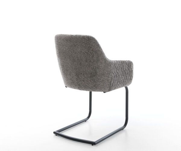 Jídelní židle Pejo-Flex bouclé šedá kulatá konzolová podnož černá - Image 5