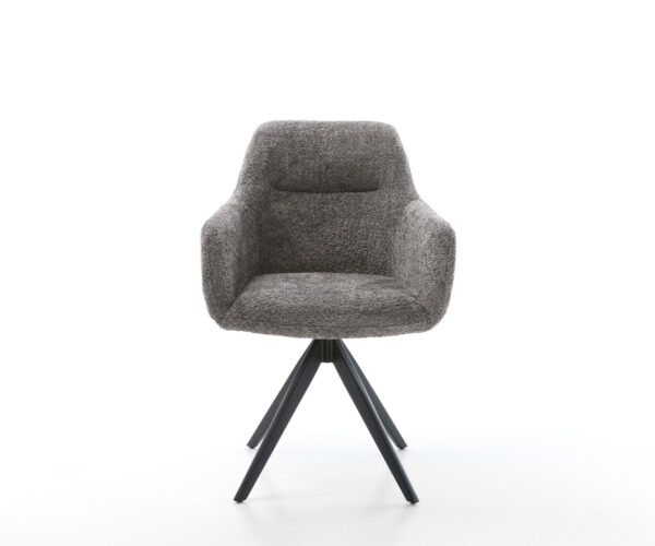 Otočná židle Pejo-Flex křížová podnož hranatá černá bouclé šedá 180° - Image 2
