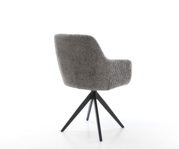 Otočná židle Pejo-Flex křížová podnož hranatá černá bouclé šedá 180° - Image 5