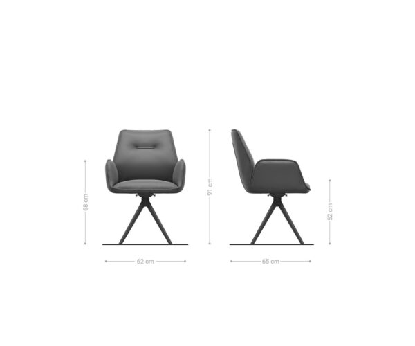 Otočná židle Zoa-Flex křížová podnož hranatá nerezová manšestr béžová 180° - Image 6