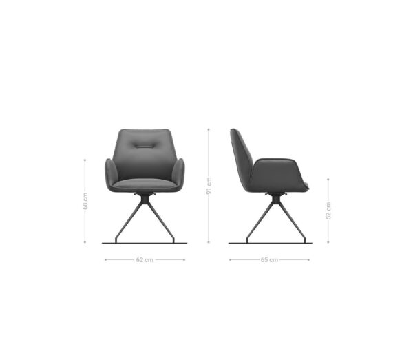 Jídelní židle Zoa-Flex bouclé bílá křížová podnož zúžená nerezová ocel otočná o 180° - Image 6