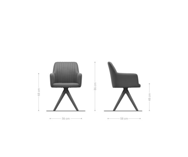 Otočná židle Greg-Flex dřevěná podnož hranatá manšestr béžová 180° - Image 6