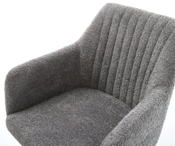 Otočná židle Greg-Flex dřevěná podnož hranatá bouclé šedá 180° - Image 4