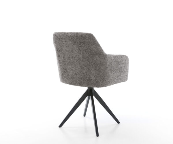 Otočná židle Greg-Flex křížová podnož hranatá černá bouclé šedá 180° - Image 5