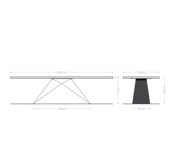 Jídelní stůl Edge 300x100 cm zaoblená přírodní dub švýcarská hrana - Image 7