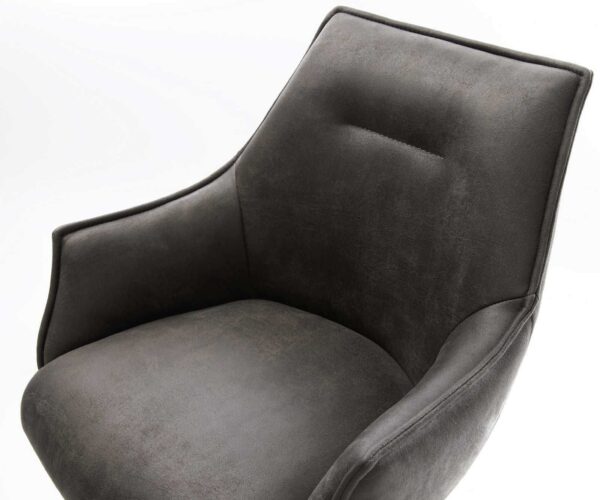 Barová židle Alja-Flex konzolová podnož plochá nerezová ocel mikrovlákno antracitová vintage taštičkové pružiny - Image 4