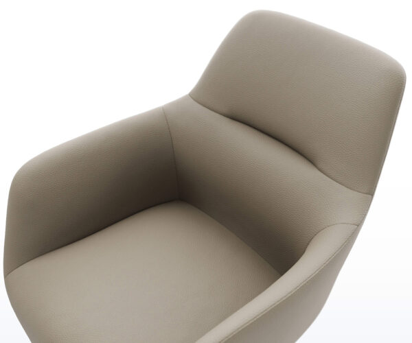 Jídelní židle Pejo-Flex pravá kůže béžová křížová podnož hranatá černá 180° otočná - Image 4