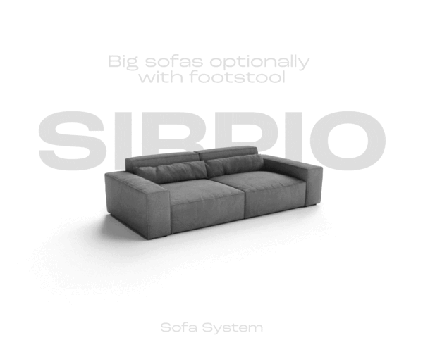 Velká pohovka Sirpio XL 270x130 cm plyšový manšestr béžová s taburetem - Image 7