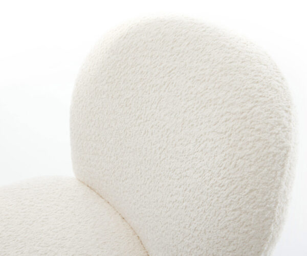 Jídelní židle Nube-Flex křížová podnož široká kov bouclé bílá - Image 4
