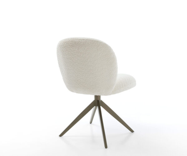 Jídelní židle Nube-Flex křížová podnož široká kov bouclé bílá - Image 5