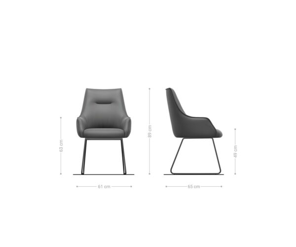 Jídelní židle Alja-Flex směs materiálů béžová tenká podnož z nerezové oceli taštičkové pružiny - Image 6