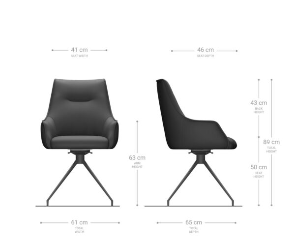 Otočná židle Alja-Flex s područkami křížová podnož zúžená kovová černá bouclé bílá 180° taštičkové pružiny - Image 6