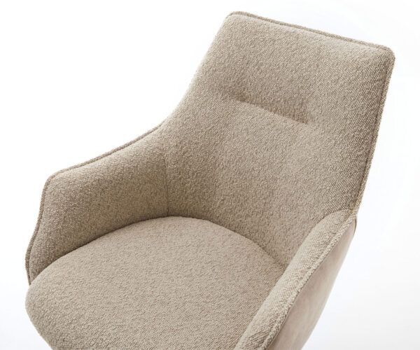 Jídelní židle Alja-Flex podnož zúžená kovová černá smíšené materiály taupe taštičkové pružiny - Image 4