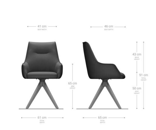 Otočná židle Alja-Flex s područkami dřevěná podnož hranatá bouclé bílá 180° taštičkové pružiny - Image 7